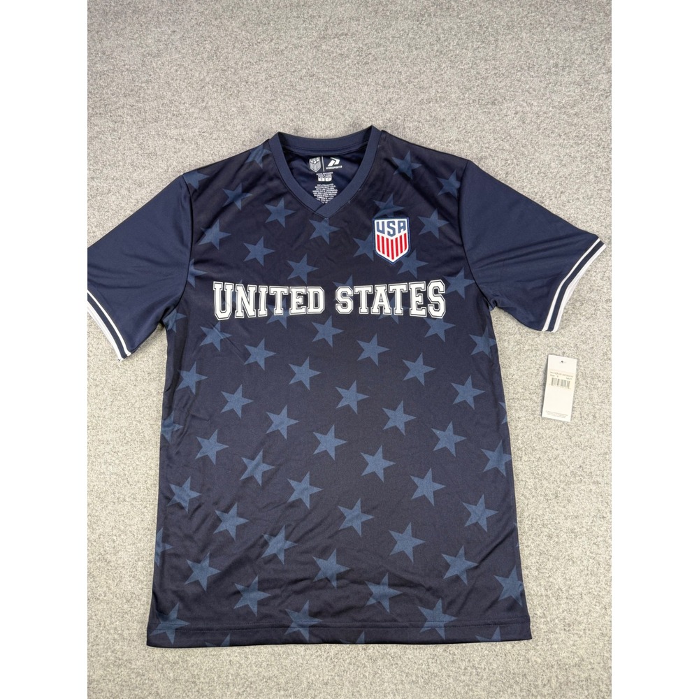 Icon Sports USA Soccer Jersey Mens Small NavyBlue Stars Official Merchandise NWT